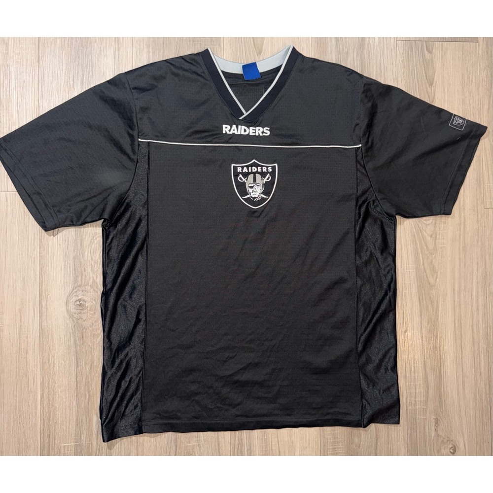 NFL Ultra Game Las Vegas Raiders Jersey Black Silver Embroidered Logo Large